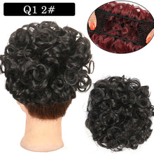 Load image into Gallery viewer, Curly Hair Bract Women's Curly Hair Chinese Wave Vintage Flower Bract Insertion Comb Wig Bag Creative High Temperature Filament Wig
