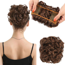 Load image into Gallery viewer, Curly Hair Bract Women's Curly Hair Chinese Wave Vintage Flower Bract Insertion Comb Wig Bag Creative High Temperature Filament Wig
