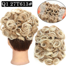 Load image into Gallery viewer, Curly Hair Bract Women's Curly Hair Chinese Wave Vintage Flower Bract Insertion Comb Wig Bag Creative High Temperature Filament Wig
