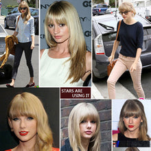 Load image into Gallery viewer, Qi Bangs with Sideburns Wig Slanted Bangs Center Parted Women's Bangs Wig Piece Girls Creative False Bangs Hair Extension
