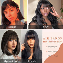 Load image into Gallery viewer, Qi Bangs with Sideburns Wig Slanted Bangs Center Parted Women's Bangs Wig Piece Girls Creative False Bangs Hair Extension
