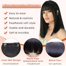 Load image into Gallery viewer, Qi Bangs with Sideburns Wig Slanted Bangs Center Parted Women's Bangs Wig Piece Girls Creative False Bangs Hair Extension
