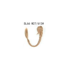Load image into Gallery viewer, Long Straight Synthetic Hair Extension Fishbone Braided Fishtail Drawstring Ponytail Hair Blonde Wig for Women
