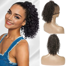 Load image into Gallery viewer, Women's Synthetic Ponytail Short Curly Hair Explosive Head Wig Spiral Curls Braiding Hair Stretched Loose Wave Wig
