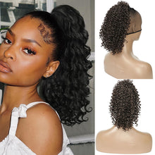 Load image into Gallery viewer, Women's Synthetic Ponytail Short Curly Hair Explosive Head Wig Spiral Curls Braiding Hair Stretched Loose Wave Wig
