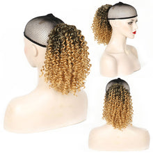 Load image into Gallery viewer, Women's Synthetic Ponytail Short Curly Hair Explosive Head Wig Spiral Curls Braiding Hair Stretched Loose Wave Wig
