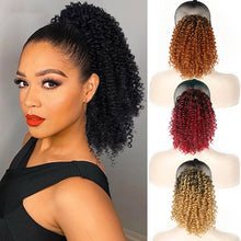 Load image into Gallery viewer, Women's Synthetic Ponytail Short Curly Hair Explosive Head Wig Spiral Curls Braiding Hair Stretched Loose Wave Wig
