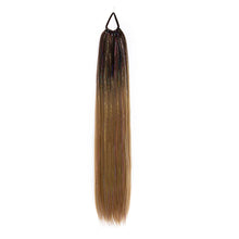 Load image into Gallery viewer, 9-strand Braided Colorful Laser Silk Fake Hair Ponytail Extension Hair Colorful Braid Gradient Color Wig for Women Girls
