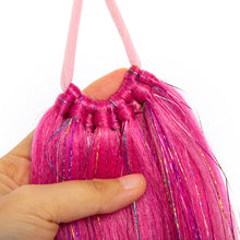 Load image into Gallery viewer, 9-strand Braided Colorful Laser Silk Fake Hair Ponytail Extension Hair Colorful Braid Gradient Color Wig for Women Girls
