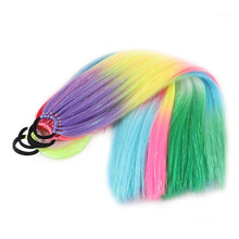 Load image into Gallery viewer, 9-strand Braided Colorful Laser Silk Fake Hair Ponytail Extension Hair Colorful Braid Gradient Color Wig for Women Girls
