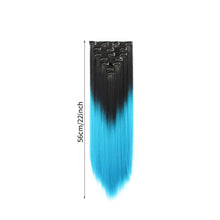 Load image into Gallery viewer, 7pcs/Set Long Straight Hair Extension Wig Gradient High Tempreture Synthetic Hairpiece Clip in Red Women Hair Extensions
