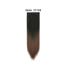 Load image into Gallery viewer, 7pcs/Set Long Straight Hair Extension Wig Gradient High Tempreture Synthetic Hairpiece Clip in Red Women Hair Extensions
