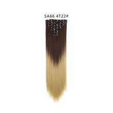 Load image into Gallery viewer, 7pcs/Set Long Straight Hair Extension Wig Gradient High Tempreture Synthetic Hairpiece Clip in Red Women Hair Extensions
