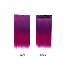 Load image into Gallery viewer, Gradient Color Wig Piece High-temperature Silk Synthetic Hair Women False Hair Piece Wig Straight Hair Hair Clip
