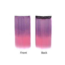 Load image into Gallery viewer, Gradient Color Wig Piece High-temperature Silk Synthetic Hair Women False Hair Piece Wig Straight Hair Hair Clip

