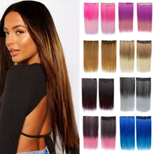 Load image into Gallery viewer, Gradient Color Wig Piece High-temperature Silk Synthetic Hair Women False Hair Piece Wig Straight Hair Hair Clip
