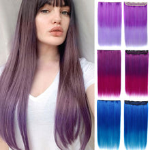 Load image into Gallery viewer, Gradient Color Wig Piece High-temperature Silk Synthetic Hair Women False Hair Piece Wig Straight Hair Hair Clip
