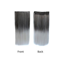 Load image into Gallery viewer, Gradient Color Wig Piece High-temperature Silk Synthetic Hair Women False Hair Piece Wig Straight Hair Hair Clip
