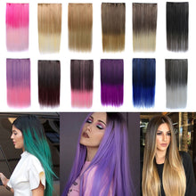 Load image into Gallery viewer, Gradient Color Wig Piece High-temperature Silk Synthetic Hair Women False Hair Piece Wig Straight Hair Hair Clip
