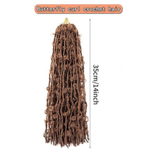Load image into Gallery viewer, Butterfly Faux Crochet Goddess Braids Wig Looped Distressed Butterfly Soft Locs Crochet Dreadlocks Synthetic Hair Extension
