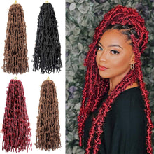 Load image into Gallery viewer, Butterfly Faux Crochet Goddess Braids Wig Looped Distressed Butterfly Soft Locs Crochet Dreadlocks Synthetic Hair Extension
