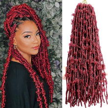 Load image into Gallery viewer, Butterfly Faux Crochet Goddess Braids Wig Looped Distressed Butterfly Soft Locs Crochet Dreadlocks Synthetic Hair Extension
