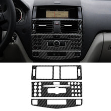 Load image into Gallery viewer, 3Pcs/Set Carbon Fiber Car Center Console Air Outlet Conditioner CD Panel Mid Air Vent Cover Trim For Mercedes Benz C class W204 2007-2010
