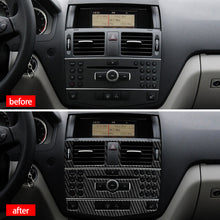 Load image into Gallery viewer, 3Pcs/Set Carbon Fiber Car Center Console Air Outlet Conditioner CD Panel Mid Air Vent Cover Trim For Mercedes Benz C class W204 2007-2010
