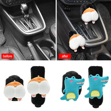 Load image into Gallery viewer, Cute Car Gear Head Shift Collars Shift Knob Grips Cover Shift Lever Plush Sleeve Decoration Cover Accessories

