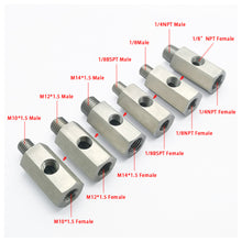 Load image into Gallery viewer, Stainless Steel 1/8"NPT Female To M12 Car Oil Pressure Sensor Connector Joint to NPT Tee Adapter Turbo Accessories Adapter
