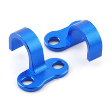 Load image into Gallery viewer, 2Pcs Motorcycle Rear Brake Hose Clamp Guide Modified Brake Line Clamp Protector Aluminum Blue For Yamaha YZ125 YZ250 YZ250F YZ450F YZ85

