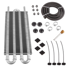 Load image into Gallery viewer, 4 Row Universal Car Oil Cooler Modified Set Aluminum Remote Transmission Oil Cooler Auto-Manual Radiator Converter Kit
