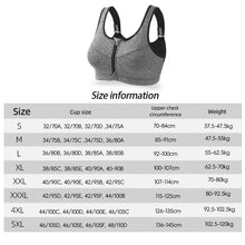 Load image into Gallery viewer, Front Zipper Sports Women's Bra Sexy Underwear Adjustable Strap S-5XL Running Gym Fitness Brassiere Shockproof Breathable without Underwire Bralette
