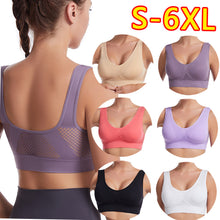 Load image into Gallery viewer, Seamless Mesh Women Sports Bras Fitness Gym Running Underwear Shockproof Bra Breathable without Underwire Bralette 6XL Plus Size Crop Top Yoga Bra S-6XL
