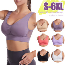 Load image into Gallery viewer, Seamless Mesh Women Sports Bras Fitness Gym Running Underwear Shockproof Bra Breathable without Underwire Bralette 6XL Plus Size Crop Top Yoga Bra S-6XL
