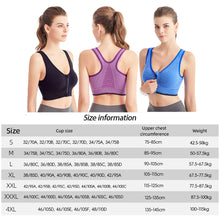 Load image into Gallery viewer, Front Zipper Seamless Sports Women's Bra Sexy Underwear Adjustable Strap S-4XL Running Gym Fitness Brassiere Shockproof Breathable without Underwire Bralette
