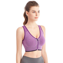 Load image into Gallery viewer, Front Zipper Seamless Sports Women's Bra Sexy Underwear Adjustable Strap S-4XL Running Gym Fitness Brassiere Shockproof Breathable without Underwire Bralette
