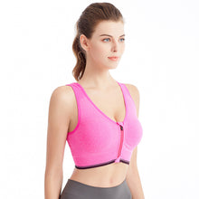 Load image into Gallery viewer, Front Zipper Seamless Sports Women's Bra Sexy Underwear Adjustable Strap S-4XL Running Gym Fitness Brassiere Shockproof Breathable without Underwire Bralette
