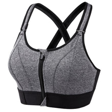 Load image into Gallery viewer, Women Sports Bras Underwear S-5XL Tights Crop Top Yoga Vest Front Zipper Plus Size Adjustable Strap Shockproof Gym Fitness Athletic Brassiere
