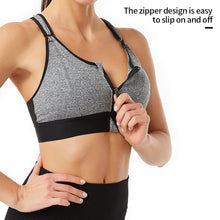 Load image into Gallery viewer, Women Sports Bras Underwear S-5XL Tights Crop Top Yoga Vest Front Zipper Plus Size Adjustable Strap Shockproof Gym Fitness Athletic Brassiere
