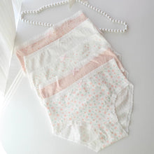 Load image into Gallery viewer, French Floral Underwear Jacquard Pure Cotton Lingerie Sweet Medium Waist Panties Briefs for Women Lady Cute Triangular Pants Girls Student
