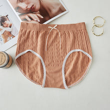 Load image into Gallery viewer, Women's Plus Size Underwear Pure Cotton Crotch Sexy Shorts High Waist Bow Seamless Lace Briefs Triangular Breathable Female Panties Underpants
