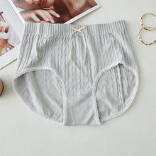 Load image into Gallery viewer, Women's Plus Size Underwear Pure Cotton Crotch Sexy Shorts High Waist Bow Seamless Lace Briefs Triangular Breathable Female Panties Underpants
