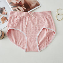 Load image into Gallery viewer, Women's Plus Size Underwear Pure Cotton Crotch Sexy Shorts High Waist Bow Seamless Lace Briefs Triangular Breathable Female Panties Underpants

