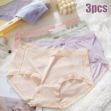 Load image into Gallery viewer, 3pcs Gift Box Packing Middle Waist Modal Women Underwear Breathable Mulberry Silk Panties Bacteriostatic briefs For Ladies Comfortable Female underpants Innerwear

