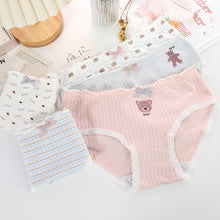 Load image into Gallery viewer, Middle Waist Girls Cute Underwear Cotton Underpants Breathable Female Panties Sweet Seamless Ladies Briefs Innerwear Women Lingerie
