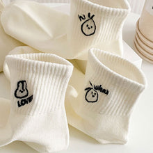 Load image into Gallery viewer, New Style Black &amp; White Design Girls Cute Socks Women Cartoon Fashion Harajuku Short Breathable Sweat Absorption Soft Sock
