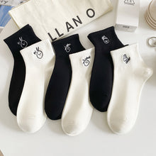 Load image into Gallery viewer, New Style Black &amp; White Design Girls Cute Socks Women Cartoon Fashion Harajuku Short Breathable Sweat Absorption Soft Sock
