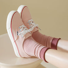 Load image into Gallery viewer, New Korean Fashion Women Cotton Roll Rim Socks Student Sport Cute Stocking Socks Fake Two Pieces Contrast Color Middle Tube Socks For Girls
