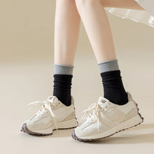Load image into Gallery viewer, New Korean Fashion Women Cotton Roll Rim Socks Student Sport Cute Stocking Socks Fake Two Pieces Contrast Color Middle Tube Socks For Girls
